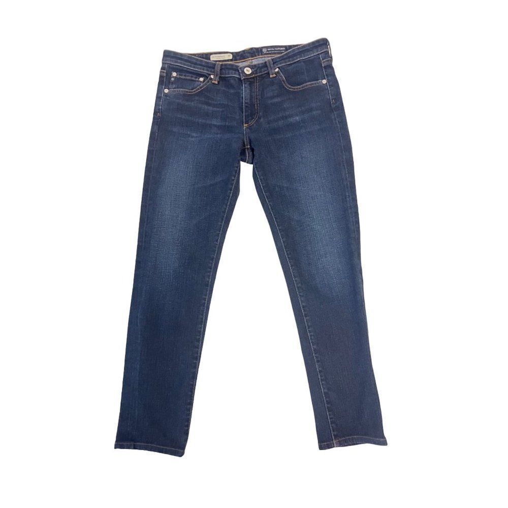 Adriano Goldschmied Ag The Premiere Dark Wash Blue ankle Jeans Straight Leg 29 R - Picture 2 of 6